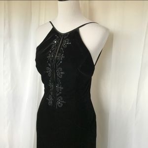Vintage Velvet Evening Gown Formal Dress